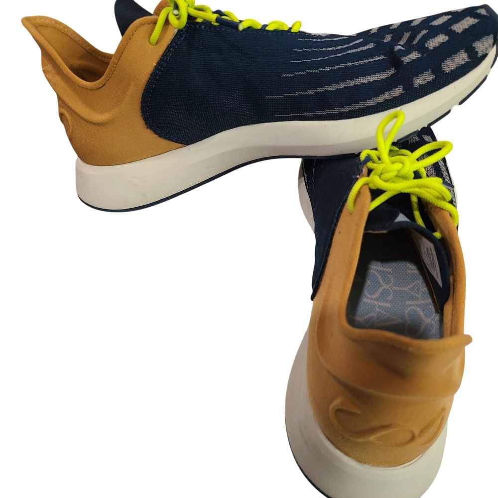 Saysh One Womens 8.5 Running Shoes‎ Navy Mustard Yellow Neon Laces Allyson Felix - Picture 7 of 13